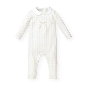 🐰 Easter Outfit Hope & Henry Layette Cable Romper with Peter Pan Collar - NWT